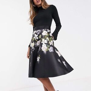 Ted Baker Nerida Opal Full Skirt Fit & Flare Midi Dress size 3 (US size 8)